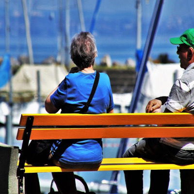 senior couple outdoors